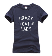 Crazy Cat Lady Printed Kitty Tee Shirt Fun Colors Gag Gift