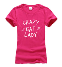 Crazy Cat Lady Printed Kitty Tee Shirt Fun Colors Gag Gift